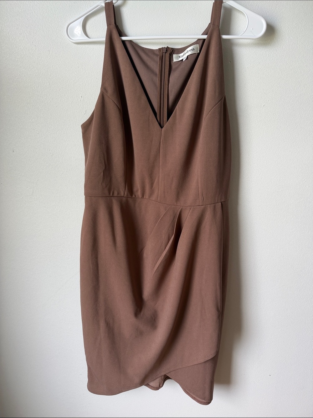 Ever New Chocolate Brown V-Neck Sleeveless Mini Dress Size L